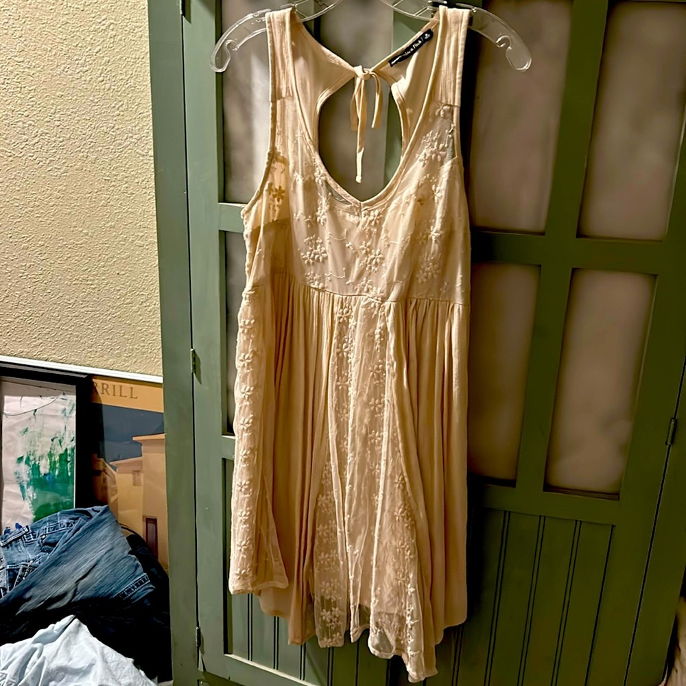 Abercrombie & Fitch fancy sleeveless dress or jean topper